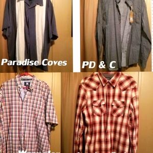 4 mens dress button up shirts XL